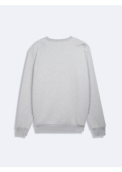 Uzun Kollu Sıgn Baskılı Basıc Gri Sweatshırt modelleri