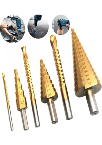 6 Parça Kademeli Matkap Ucu Seti modelleri
