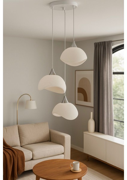 3D Iskandinav Tarz Salon Oturma Odası Beton Avize(Plastik)