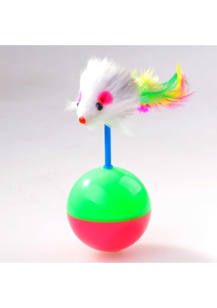 Kedi Oyun Topu Tüylü Fareli Hacı Yatmaz Eğitici Yavru Kedi Fare Kovalama Oyuncağı (4887) fırsatları
