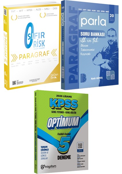 345 - Paragraf Sıfır Risk 2026 Parla Paragraf Soru Bankası - Lisans Optimum 5 Deneme
