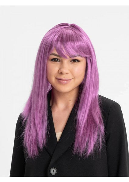 Rose Pembe Düz Kesim Peruk