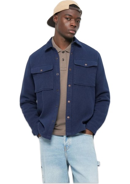 TB0A44TN Corduroy Collar Utility Over Gömlek Lacivert Erkek Gömlek fiyatları