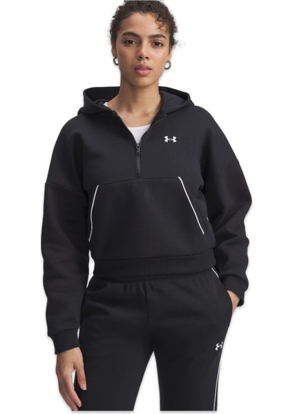 6003707 Rival Flc Piped Hz Hoodie Siyah-Beyaz Kadın Sweatshirt