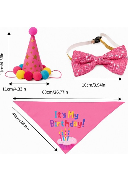Köpek Doğum Günü Parti Seti(3 Parça: Şapka-Papyon-Önlük) Evcil Hayvan Şahane Set modelleri