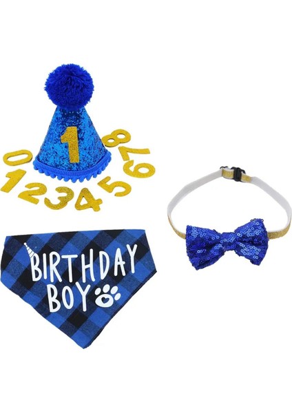 Köpek Doğum Günü Parti Seti(4 Parça: Şapka-Papyon-Önlük-Numara) Evcil Hayvan Tam Set fırsatları