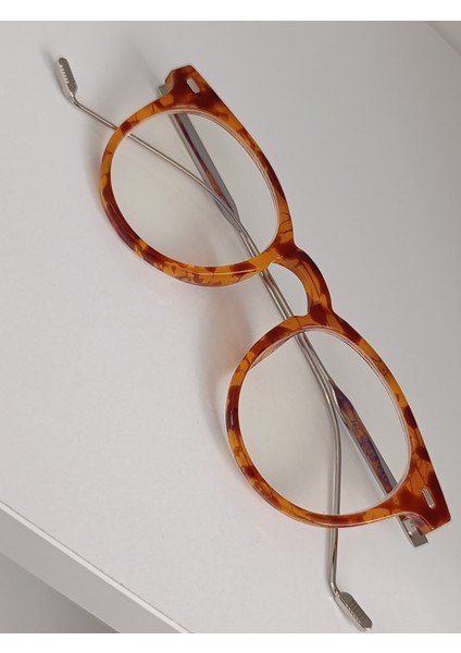 Retro Yuvarlak Şeffaf Camlı Gözlük Leopar Desenli indirimleri