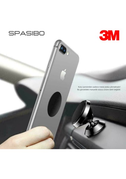 2 Adet Metal Plaka Seti | Telefon Araç Içi Mıknatıslı Tutucu Için Yuvarlak & Dikdörtgen Yedek Metal Levha | 3m Bantlı Güçlü Yapışkan fiyatları