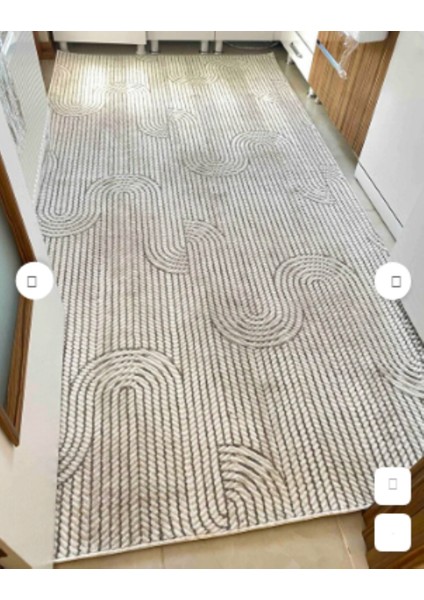 Krem Renkli Kaymaz Taban Halı ve Yolluk, Makinede Yıkanabilir, Dayanıklı ve Şık indirimleri