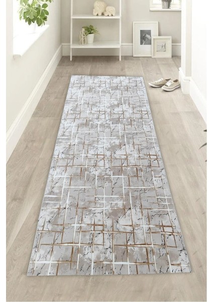 Kaymaz Tabanlı Kahverengi Kesme Halı Yolluk, Şık ve Güvenli Zemin Dekoru