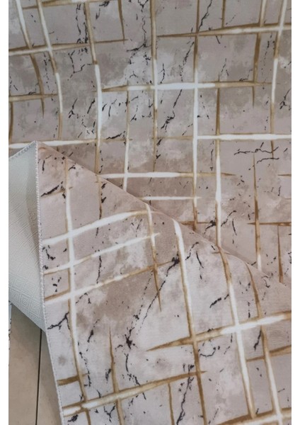 Kaymaz Tabanlı Kahverengi Kesme Halı Yolluk, Şık ve Güvenli Zemin Dekoru