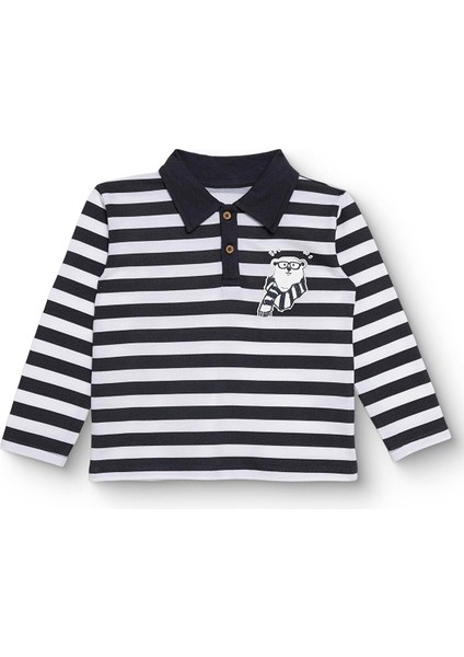 Erkek Bebek Cool Boy Uzun Kol Tshirt Pike Gömlek Yaka