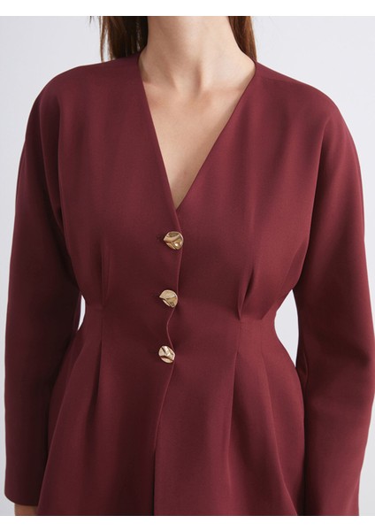 Yeni Sezon V Yaka Peplum Kadın Ceket modelleri