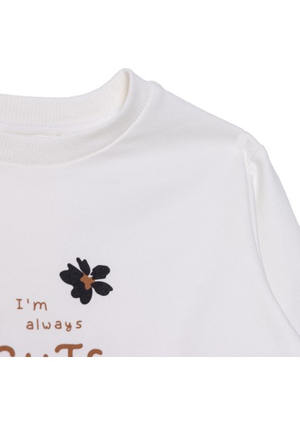 Kız Bebek Leopar Eşofman Takımı Üç Iplik Çıtçıtlı Yaka Uzun Kol Lastikli Paça modelleri