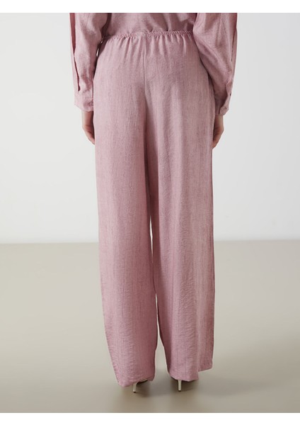 Yeni Sezon Beli Lastikli Keten Görünümlü Kadın Pantolon fırsatları