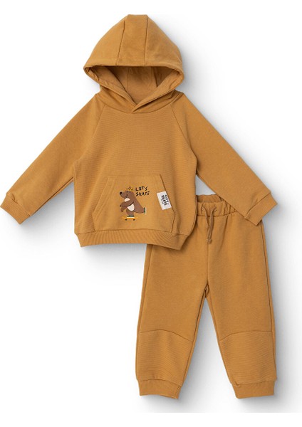 Erkek Bebek Woodland Boy Eşofman Takımı Üç Iplik Kapüşonlu Yaka Uzun Kol Ribanalı Paça