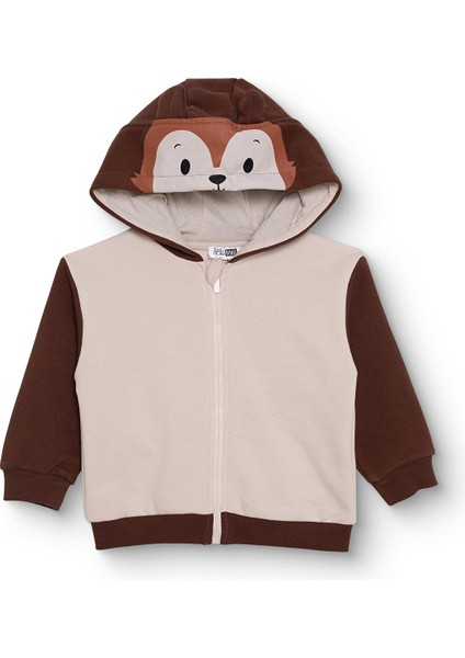 Erkek Bebek Woodland 1 Kapüşonlu Hırka Üç Iplik Kapüşonlu Yaka Uzun Kol