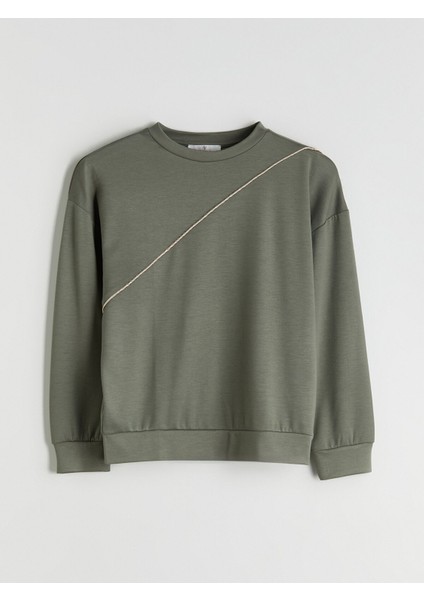 Yeni Sezon Bisiklet Yaka Kadın Sweatshirt indirimleri