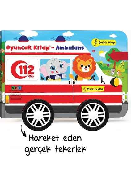 Oyuncak Kitap - Ambulans (Gerçek Tekerlekli)