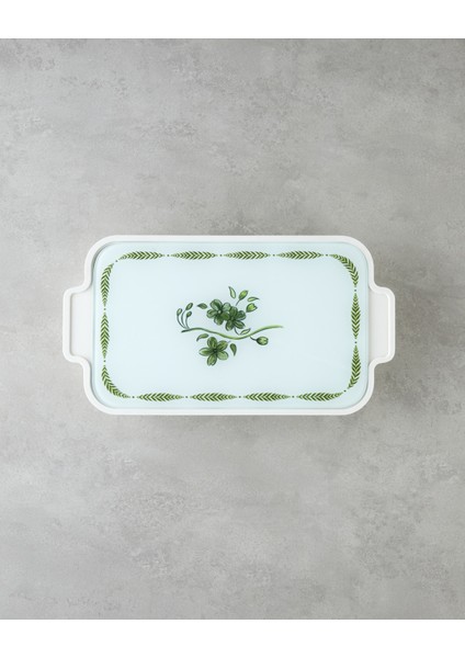 Plantopia Melamin 6'lı Cam Kapaklı Kahvaltılık 39X21 cm Beyaz - Yeşil fiyatları
