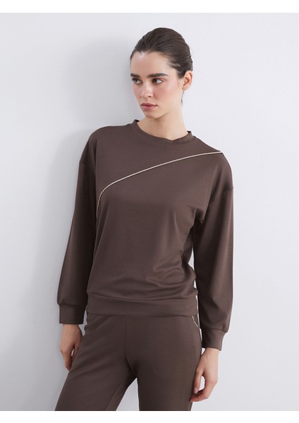 Yeni Sezon Bisiklet Yaka Kadın Sweatshirt