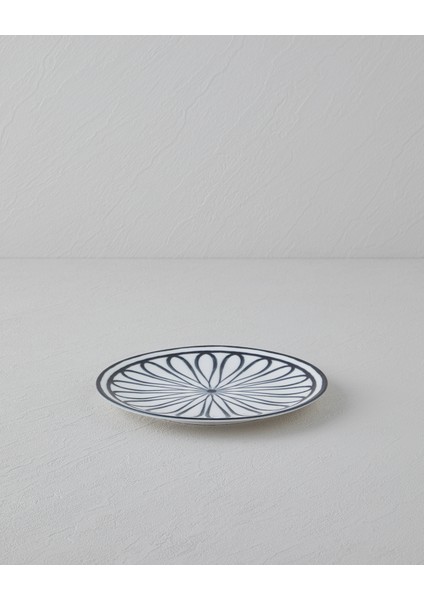 Monarch Porselen Pasta Tabağı 19 cm Siyah - Beyaz