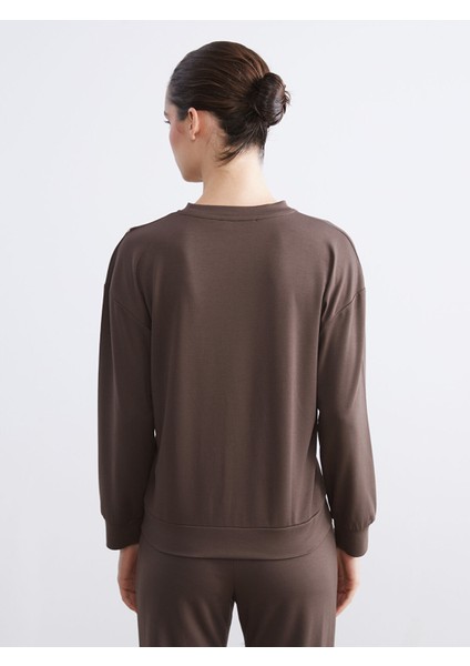 Yeni Sezon Bisiklet Yaka Kadın Sweatshirt fırsatları