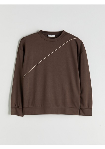Yeni Sezon Bisiklet Yaka Kadın Sweatshirt indirimleri