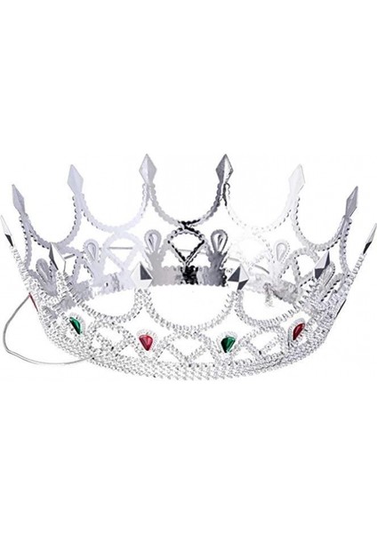 Taşlı Rönesans Kraliyet Gümüş Renk Kraliçe Tacı fiyatları
