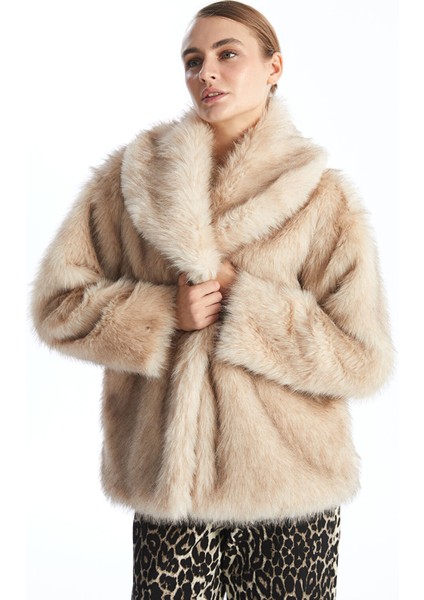 Yeni Sezon Ceket Yaka Kadın Kürk Kaban