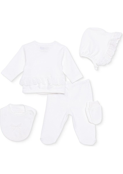 Kız Bebek Yenidoğan Mevlüt Kıyafeti Interlok Bisiklet Yaka Uzun Kol Patikli Paça fiyatları