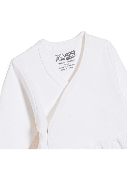 Kız Bebek Yenidoğan Mevlüt Kıyafeti Interlok Bisiklet Yaka Uzun Kol Patikli Paça modelleri