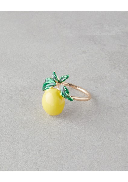 Summer Lemon Metal 4'lü Peçete Halkası 4 cm Gold modelleri