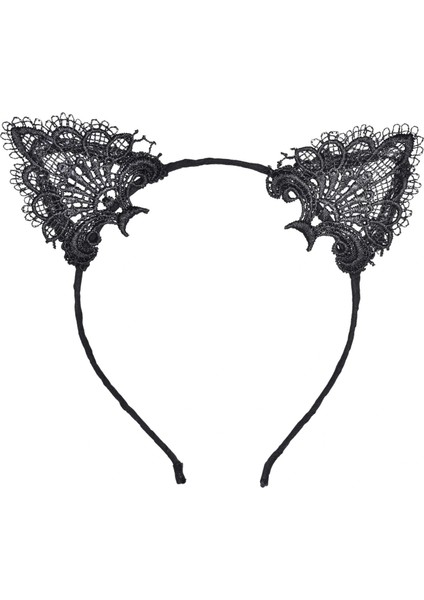 Siyah Kedi Dantel Taç + Eldiven Seti – Parti, Dans ve Kostüm Kombini modelleri