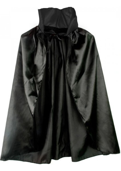 Siyah Renk Yakalı Halloween Pelerini 90 cm