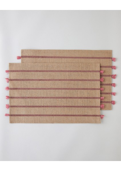 Fringe Jüt 2'li Amerikan Servis 30X45 cm Pembe