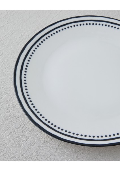 Monarch Porselen Servis Tabağı 25 cm Siyah - Beyaz modelleri