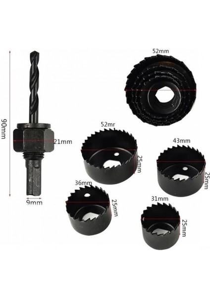 6 Parça Demir Ahşap Alçıpan Delme Buat Açma Seti (4887) indirimleri