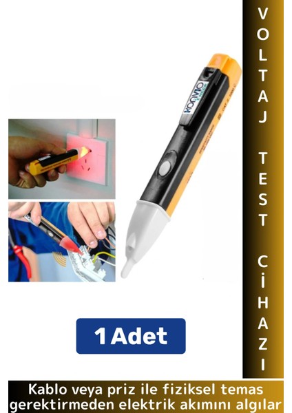 Kompakt Güvenlik Elektrik Kontrol LED Işıklı Hat Tespit Edici Temassız Kablo Priz Voltaj Test Cihazı