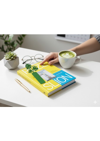 Monstera Deve Tabanı Tasarımlı Metal Kitap Ayracı - Botanik Seri indirimleri