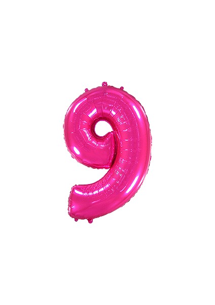 Rakam Balon 9 Rakamı Fuşya - 70CM