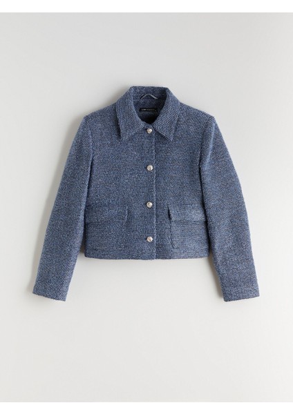 Yeni Sezon Gömlek Yaka Kadın Tüvit Ceket