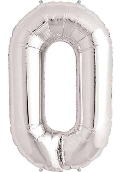 Gümüş Rengi Folyo Rakam Balon 1 Metre