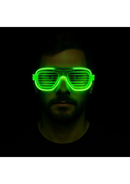 Yeşil LED Işıklı Parti Gözlüğü – Neon 3 Modlu fiyatları
