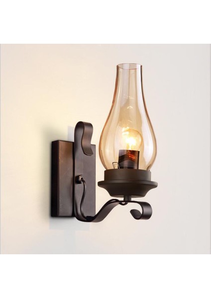 Retro LED Endüstriyel Duvar Aplik - Siyah (Yurt Dışından)