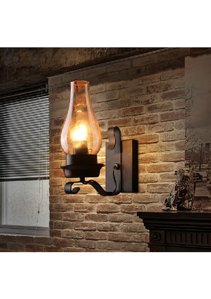 Retro LED Endüstriyel Duvar Aplik - Siyah (Yurt Dışından) fiyatları