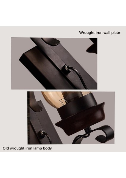 Retro LED Endüstriyel Duvar Aplik - Siyah (Yurt Dışından) modelleri