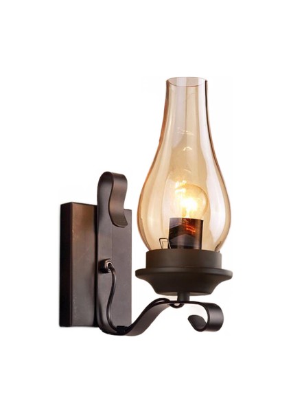 Retro LED Endüstriyel Duvar Aplik - Siyah (Yurt Dışından)