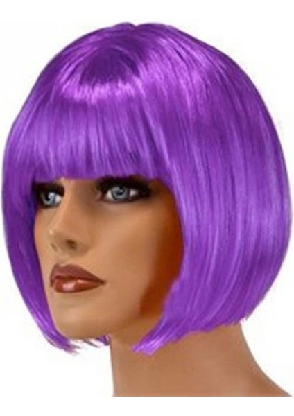 Kısa Mor Peruk Saç