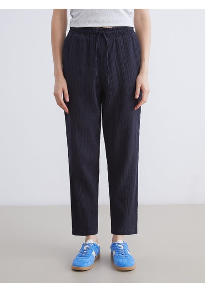 Yeni Sezon Beli Lastikli Dokulu Müslin Kadın Pantolon fiyatları